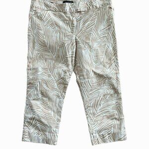 Talbots  Womens Beige Palm Cropped Pants Size 12